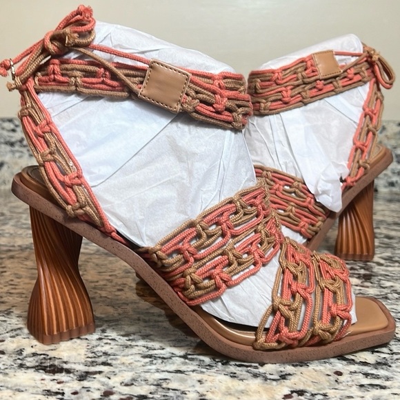 Sam Edelman Twisted Heel Macrame Sandals - Picture 2 of 13